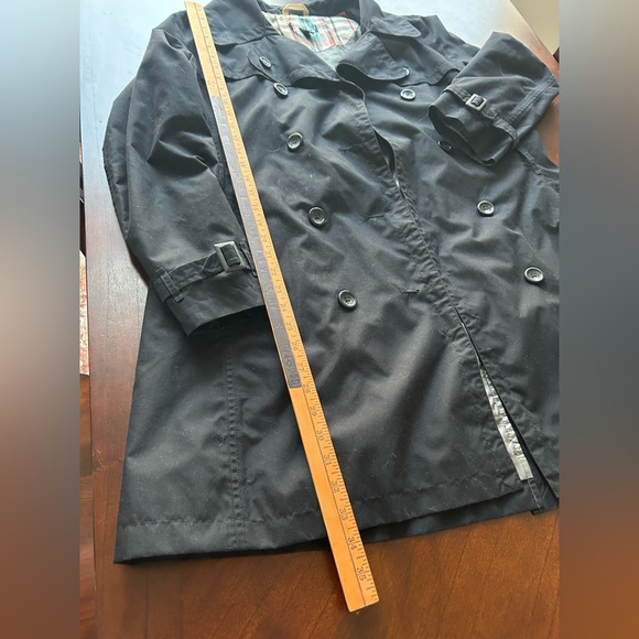 Black Double-Breasted Trench Coat - Picture 3 of 8